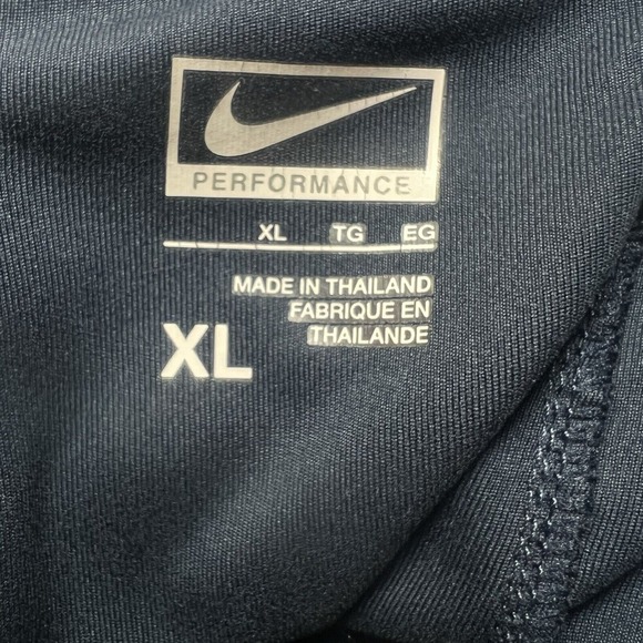 Nike XL Golf Performance Dri Fit Polo Sports Navy Solid Swoosh Mesh Golf Shirt - Picture 6 of 8